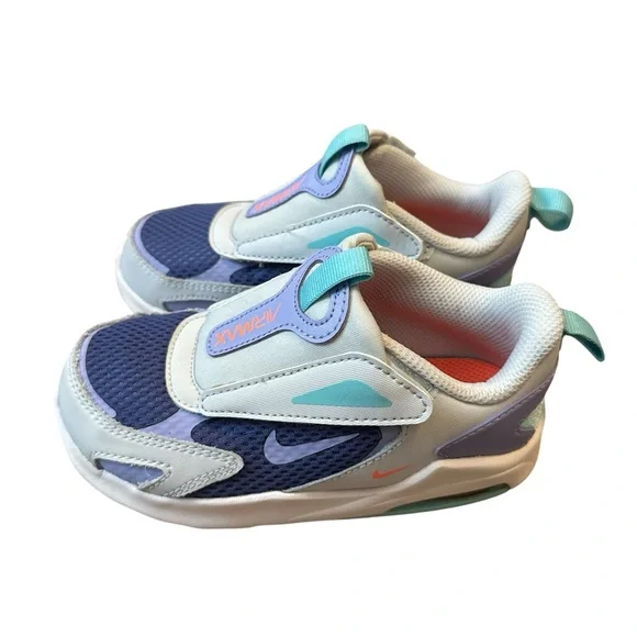 Nike Kids Air Max Blue and Orange Sneakers size 10. - Picture 3 of 8